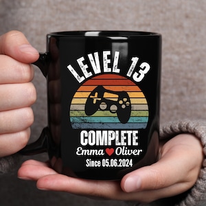 Regalo del 13.º aniversario de bodas para marido y esposa, nivel 13 completo, regalo de 13.º aniversario para jugador, regalo de aniversario personalizado del 13.º año