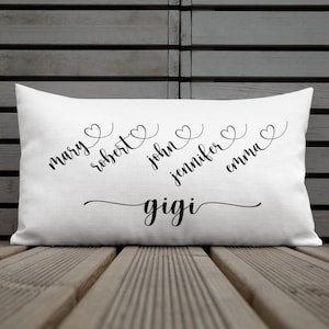 Personalisierte Geschenk für Gigi von Enkeln, benutzerdefinierte Muttertagsgeschenk für Oma Gigi Nana Grand Kids Name Kissen, Gigi Geburtstagsgeschenk