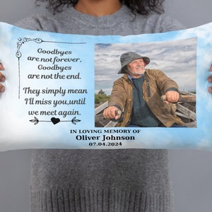 Personalized Memorial Gift Pillow, In Loving Memory Gift, Personalized memorial Pillow Lumbar, Photo Memorial Gift, In Memory of Pillow