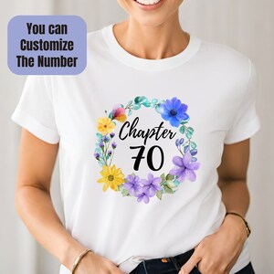 Regalo para mujer en su 70 cumpleaños, Regalo del capítulo 70, Regalo personalizado para el 70 cumpleaños, Regalos para el 70 cumpleaños, Camiseta personalizada para el 70 cumpleaños