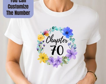 Presente personalizado para o 70º aniversário de uma mulher, presente para o 70º aniversário, presente personalizado para o 70º aniversário, camiseta personalizada para o 70º aniversário.