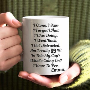 Regalo de cumpleaños número 69 personalizado para mujer, regalo de cumpleaños número 69 personalizado, regalos para abuelas que cumplen 69 años, regalo divertido de cumpleaños número 69 para abuelas, regalo de cumpleaños número 68 para ella