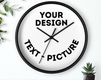 Custom Wall Clock, Photo Wall Clock, Personalized Wall Clock, Home Decoration Clock, Picture Clock, Logo Wall Clock, Custom Text Clock Gift
