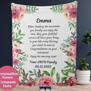 Retirement Blankets For Women, Retirement Gifts For Women Personalized, Women Retirement Gift, Personalized Retirement Gifts For Women