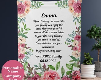 Retirement Blankets For Women, Retirement Gifts For Women Personalized, Women Retirement Gift, Personalized Retirement Gifts For Women