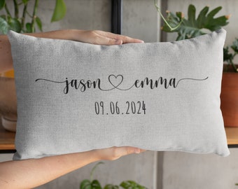 Personalized Wedding Gifts Pillow, Established Date Custom Pillow, Personalized Gift For Couples, Couples Name Gift, Throw Pillow For Couple