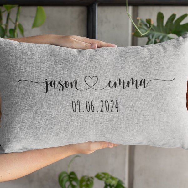 Personalized Wedding Gifts Pillow, Established Date Custom Pillow, Personalized Gift For Couples, Couples Name Gift, Throw Pillow For Couple