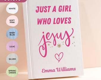Kristen dagbok för tjej som älskar Jesus, personliga kristna presenter till henne, bibelstudieanteckningsbok, bönedagbok