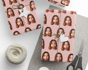 Custom Face Wrapping Paper, Custom Photo Gift Wrap, Christmas Gift photo Paper, Birthday Gifts Wrapping Paper