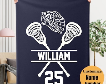 Personlig lacrossefilt med namn och nummer, lacrosse-present till mamma, lacrosse-present till laget, personlig lacrossefilt, lacrosse-present från mamma pappa