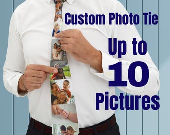 Custom Photo Tie, Photo Neck Tie, Personalized Picture Necktie, Custom Father's Day Gift