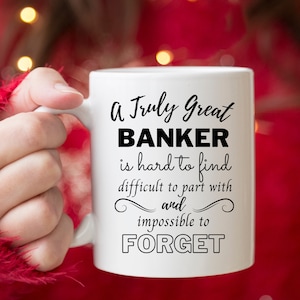 Cadeau de retraite pour le banquier, tasse à café heureuse de retraite, cadeau d’appréciation pour le banquier, cadeau de remerciement pour le banquier, tasse de retraite pour le banquier
