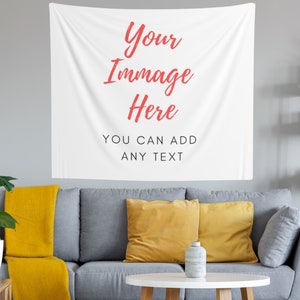 Indoor Wall Tapestries, Custom Wall Photo Tapestry, Custom Text Photo, Personalize Wedding Tapestry, Personalized Image Text Custom Tapestry