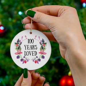 100 jaar geliefde ornament, 100e verjaardag geschenken voor haar, verjaardag ornament voor haar, fantastisch op 100 cadeau, 100 jaar oude oma ornament cadeau