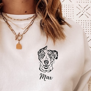 Custom Pet Face Sweatshirt Unisex With Name Custom Pet Sweater Using Pet Photo Name Custom Dog Portrait Sweater Personalized Dog Pullover