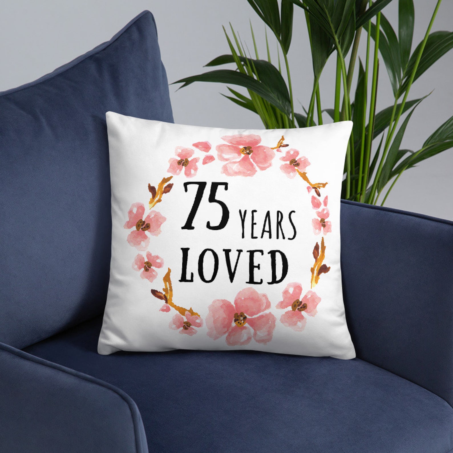 75th birthday gift for women 75 Years loved throw pillow 75  Etsy