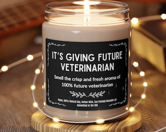 Está dando vela de cera de soja para futuros veterinarios, regalo veterinario personalizado, regalo para estudiantes veterinarios, regalo para nuevos estudiantes de la escuela veterinaria