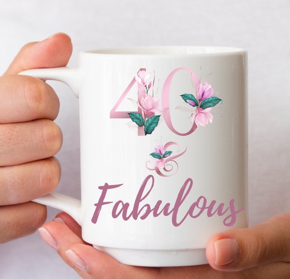 Wikay Divertida taza de regalo de cumpleaños para mujer de 40 años