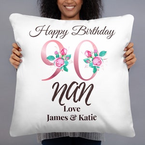 90th Birthday Gifts for Women, Custom Name Pillow, Personalized Gift For Grandma, 90th Birthday Gifts for Women, 90th Birthday Gift For Nana