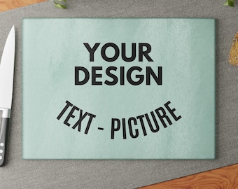 Custom Cutting Board, Personalized Photo Text Tempered Glass Cutting Board, Custom New Home Gift, Anniversary Gift