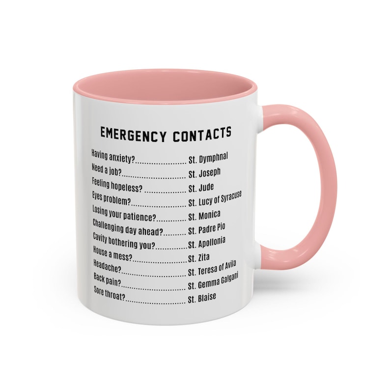 Catholic Mug All Saints Tea Mug, Unique Catholic Gifts, Godmother Gift Mug, Traditional Catholic Gift, Confirmation Gifts For Girls Catholic Pink