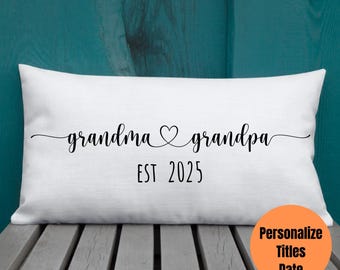 New Grandparents Gift, Papa and gigi pillow, Personalized  pillow, Pregnancy announcement pillow, Grandma And Grandpa Pillows, Custom pillow