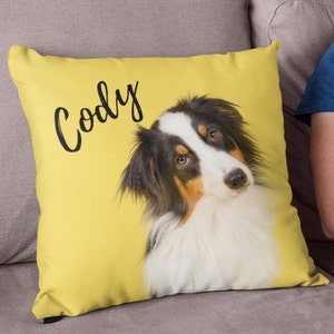 Pet Portrait Pillow, Custom Pet Pillow, Personalized Pet Pillow For Cat Lover With Name Cat Photo Pet Pillow, Custom Dog Pillow Personalize