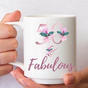 50 And Fabulous, 50th Birthday Gift For Women, 50th Birthday Ideas, 1971 Birthday, 50 Years Old, Turning 50, 50th Birthday Party,Mug For Mom