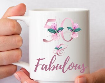 50 And Fabulous, 50th Birthday Gift For Women, 50th Birthday Ideas, 1971 Birthday, 50 Years Old, Turning 50, 50th Birthday Party,Mug For Mom