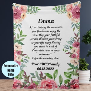 Retirement Gifts For Women Personalized, Women Retirement Gift, Retirement Blankets For Women Gift, Personalized Retirement Gifts For Women
