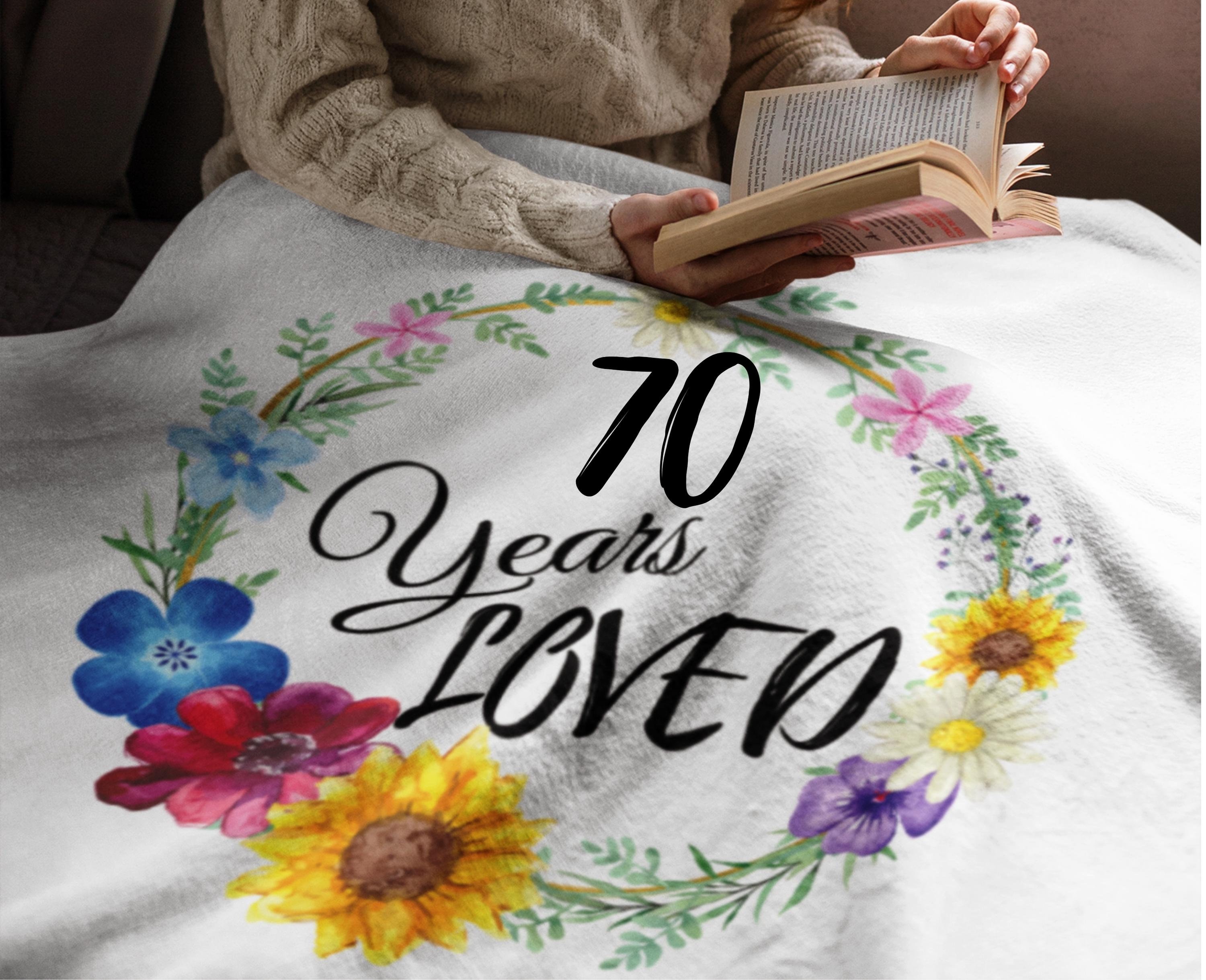 70 Years Loved Personalized Blanket, Grandma Blanket for 70th birthday, 70th Birthday Gift Ideas For Grandma, Custom Gifts for Grandma 70th
