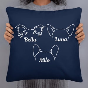 Personalized Dog Ears Pillow with Name, Custom Dog Pillow, Custom Dog Mom Pillow, Dog Dad Gift for Pet Gift for Him, Pet Lovers, Dog Ears