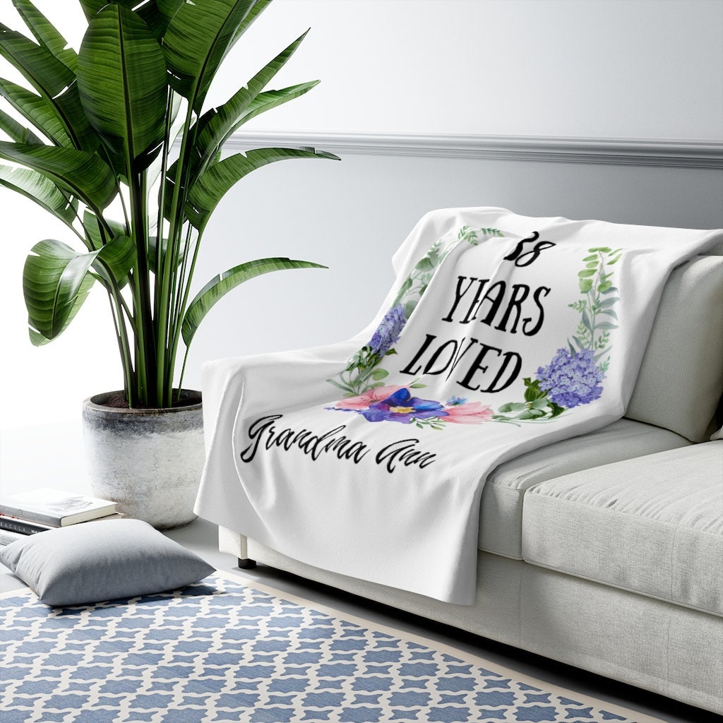 88 Years Loved Blanket Personalized Throw Blanket 88th Birthday Gifts for Women Throw Blanket for Mom Grandma 88th Birthday Gift Ideas Etsy