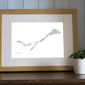 Ridgeline Pencil Print of Pen Y Fan, Bannau Brycheiniog (Breacon Beacons) in Wales