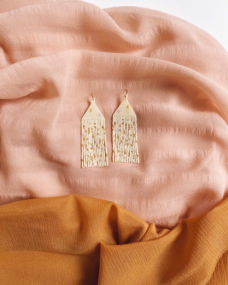 Handwoven Seed Bead Earrings | shops Handmade Jewelry | Statement Earrings | Beaded Earrings | Fringe Earrings