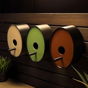 Ellipse Modern Birdhouse | 1.25" or 2" Hole Option with Easy Maintenance Clean Out | Earth Tones