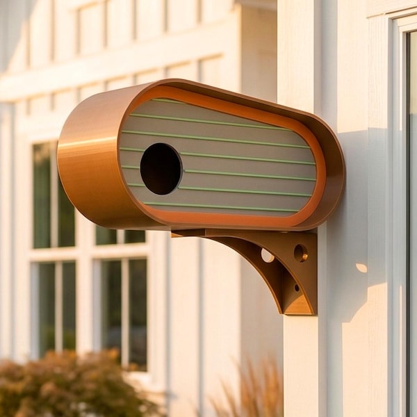 Mid Century Modern Bird House "The Oransa" | MCM Birdhouse (1.25" or 2" Hole)