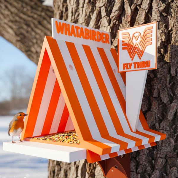 Whatabirder Bird Feeder | Texas Nostalgia Garden Decor | 2 Versions Classic or Cafe