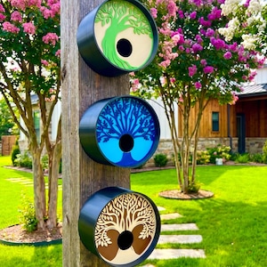 Tranquil Tree Modern Birdhouses | 1.25" or 2" Hole Option with Easy Maintenance Clean Out