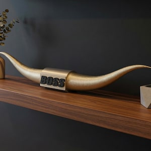 The Boss Gold Steer Horns | Home Office