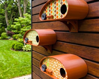 Mid Century Camper Bird House | MCM Outdoor Decor (1.25" or 2" Hole)