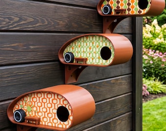 Mid Century Camper Bird House | MCM Outdoor Decor (1.25" or 2" Hole)