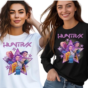 Hunters T-shirt Gift For Woman,Jinu Manga Shirt,Kpop Huntrix Pin,Demon Hunter Merch,Saja Girls Fan Poster, Kpop Shirt