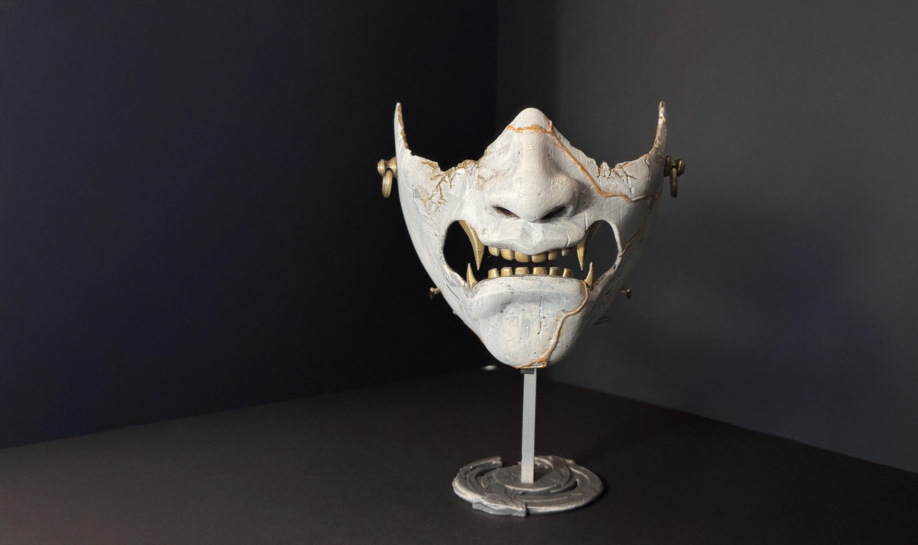 Ghost of Yotei Atsu's Kintsugi Demon Mask. 3D Printed and