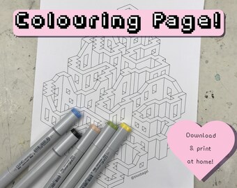 Colouring Page / Printable / Diamond Path