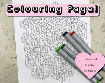 Colouring Page / Printable / Odd Labyrinth