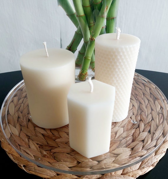  Bee Hive Candles 100% Pure Beeswax Pillar Candle (2 x 4) :  Home & Kitchen