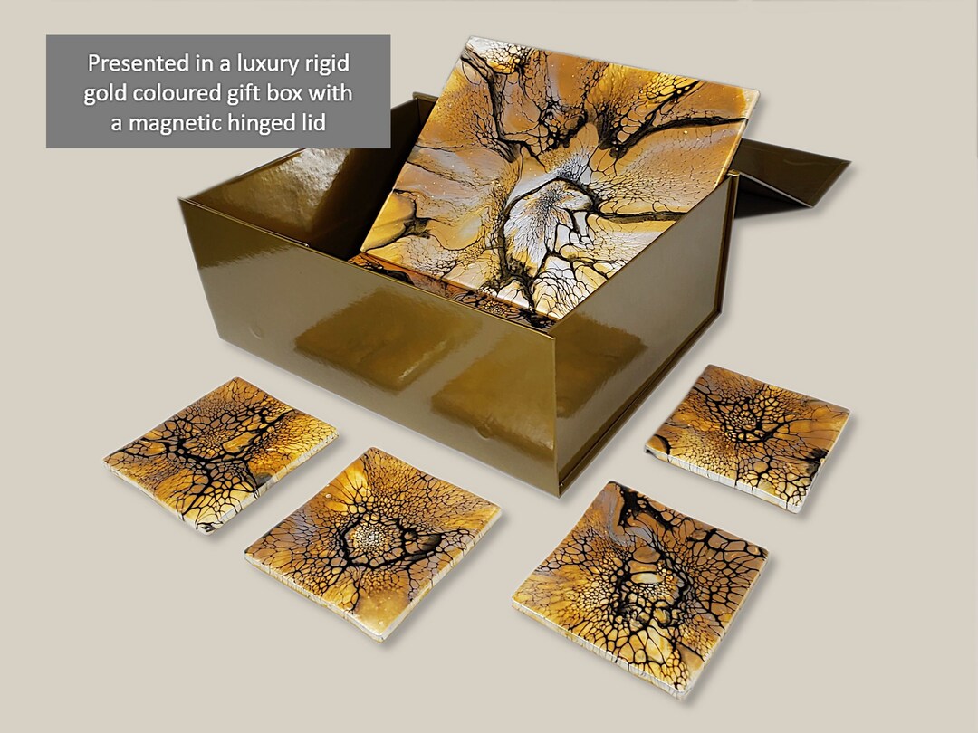 Placemat and Coasters Set of 4 in Gold & Silver Elegant Etsy UK