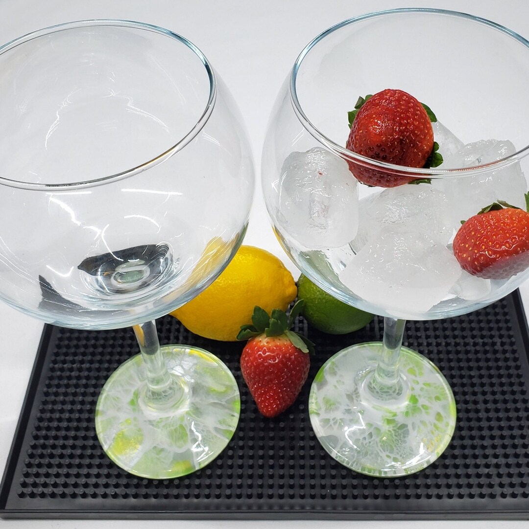 Gin Glasses Set of 2, Hand Painted Copa Balloon Gin Glasses, Gift Boxed ...
