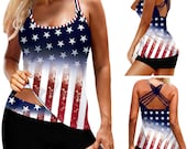 2 Piece Bathing Suits For Women, Trendy High Waisted Bikini Tankini Comfortable and Stylish Set T